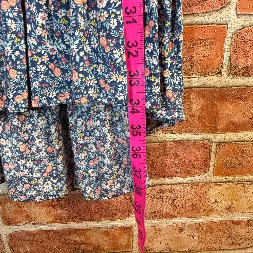 OshKosh B'gosh Navy Floral Casual Girls Dress with Pink and White Flowers